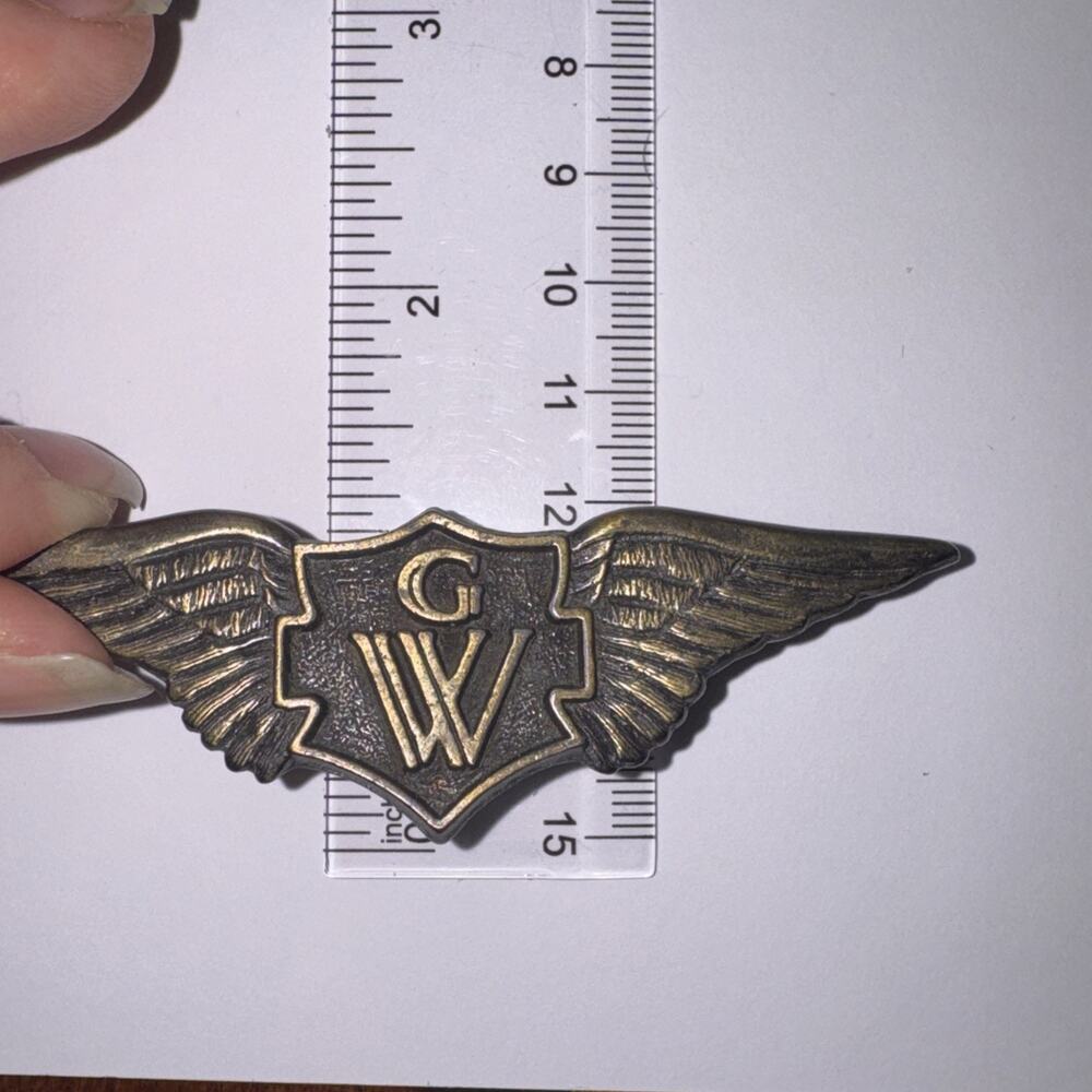 Vtg Honda Goldwing GW Wings Motorcycle Biker Vest Jacket Lapel Pin Badge Eagle - Picture 3 of 8